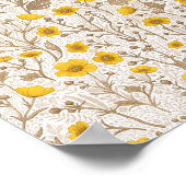 Buttercups, geel en bruin poster (Hoek)