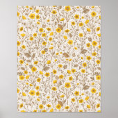 Buttercups, geel en bruin poster (Voorkant)