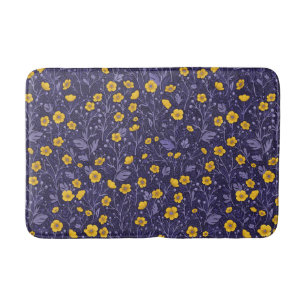 Buttercups, geel en violet badmat