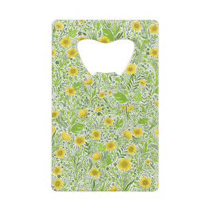 Buttercups op wit kredietkaart flessenopener