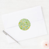 Buttercups op wit ronde sticker (Envelop)
