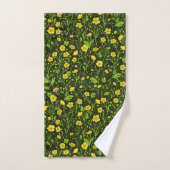 Buttercups op zwart bad handdoek (Handdoek)