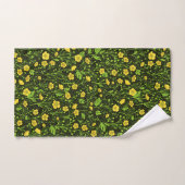 Buttercups op zwart bad handdoek (Handdoek)