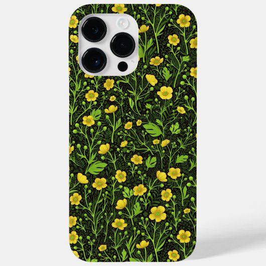 Buttercups op zwart Case-Mate iPhone case (Achterkant)