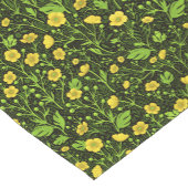 Buttercups op zwart korte tafelloper (Hoek)