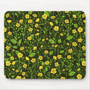 Buttercups op zwart muismat