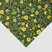 Buttercups op zwart tissuepapier (Detail)