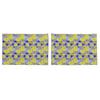 Buttercups, Paardebloem Puffballs Blauw Cornflower Kussensloop