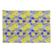 Buttercups, Paardebloem Puffballs Blauw Cornflower Kussensloop (Achterkant-Rechts)