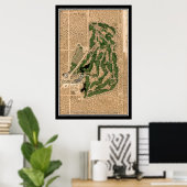 Butterfield Trail Golf Course Texas Satellite Map Poster (Thuiskantoor)
