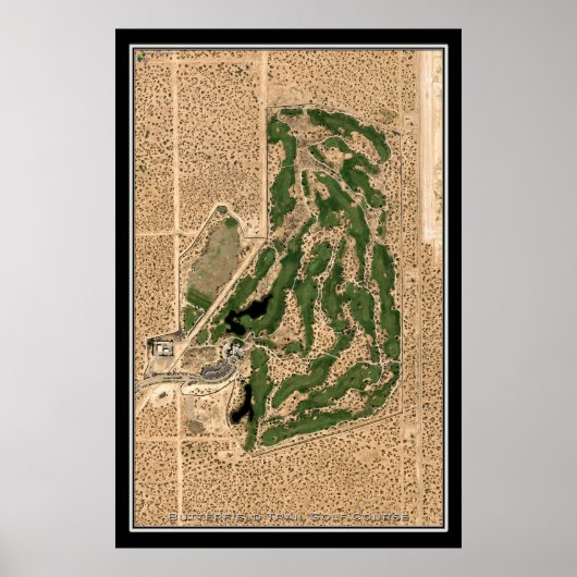 Butterfield Trail Golf Course Texas Satellite Map Poster (Voorkant)