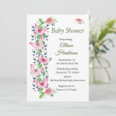 Butterfies Roses Et Invitation Baby shower Ivy (Debout devant)