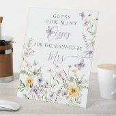 Butterflay Paarse Bloemen Vrijgezellenfeest Kisses Reclamebord Met Voetstuk (Insitu)