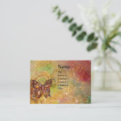 BUTTERFLES IN GOLD GELLOW GROENE RODE BROWN SPARKL VISITEKAARTJE (Staand voorkant)
