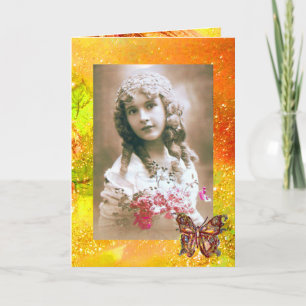 BUTTERFLES IN GOLD SPARKLES Fotosjabloon Kaart