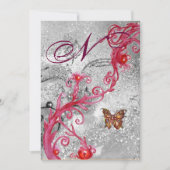 BUTTERFLES IN SPARKLES 2 Elegant bruiloft Monogram Kaart (Voorkant)