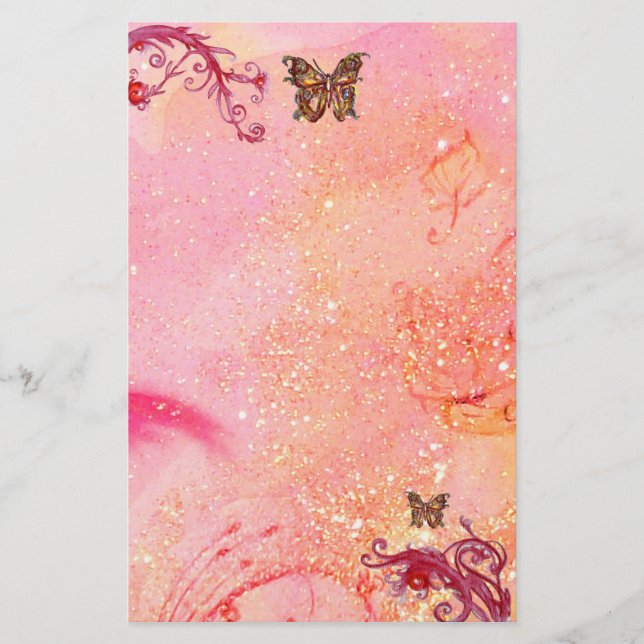 BUTTERFLES IN SPARKLES 2, rood roze (Voorkant)