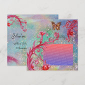 BUTTERFLES IN SPARKLES Blue Wedding Photo Template Kaart (Voorkant / Achterkant)