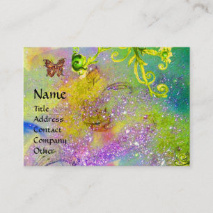 BUTTERFLES IN SPARKLES, GEEL MONOGRAM VAN DE ZWEEF VISITEKAARTJE