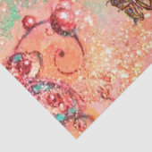 BUTTERFLES IN SPARKLES, PINK, ZWARTE ZWEEFSELMONOG TISSUEPAPIER (Detail)