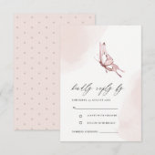 BUTTERFLES VAN DE WATERVERF VAN DE KUTE BLUSH WEDD INFORMATIEKAARTJE (Voorkant / Achterkant)