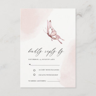 BUTTERFLES VAN DE WATERVERF VAN DE KUTE BLUSH WEDD INFORMATIEKAARTJE