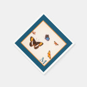 BUTTERFLIES AANGEPASTE INITIAAL DOUANEPAPIER NAPKI SERVET (Hoek)