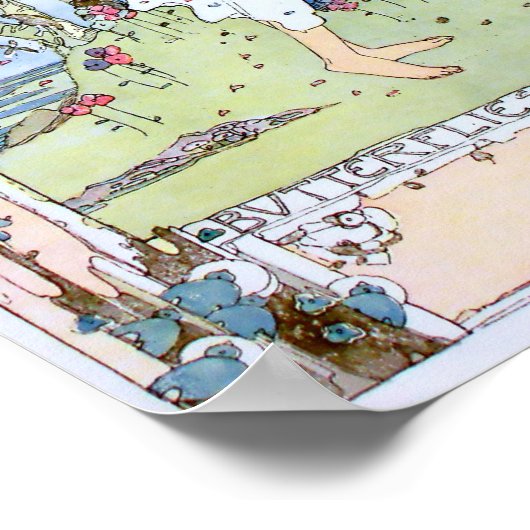  "Butterflies All Blue" van Jessie M. King Poster (Hoek)