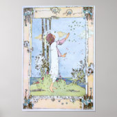  "Butterflies All Blue" van Jessie M. King Poster (Voorkant)