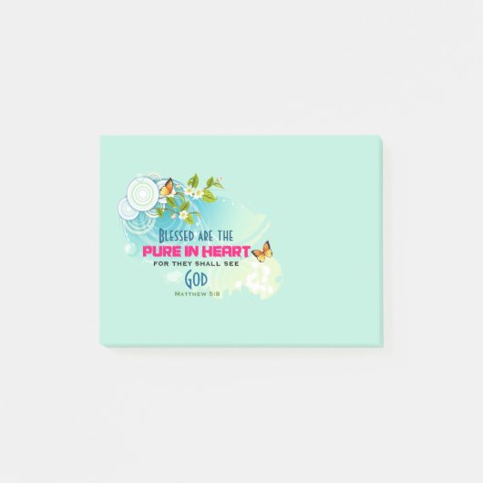 Butterflies and Flower Blossom Beatitude Quote Post-it® Notes (Voorkant)
