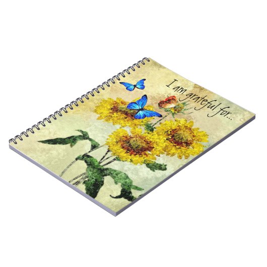 Butterflies and Flowers Gratitude Journal Notitieboek (Linkerzijde)