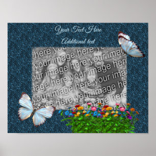 Butterflies and Flowers Lijst Uw foto toevoegen Poster
