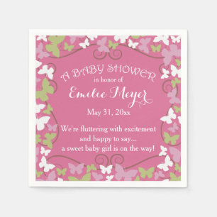 Butterflies Baby shower wegwerp servetten