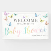 Butterflies Baby shower Welkom Spandoek (Horizontaal)