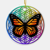 Butterflies, bange geometrie, levensbloem keramisch ornament (Voorkant)