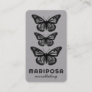 Butterflies Beauty Esthetician Salon Black White Visitekaartje