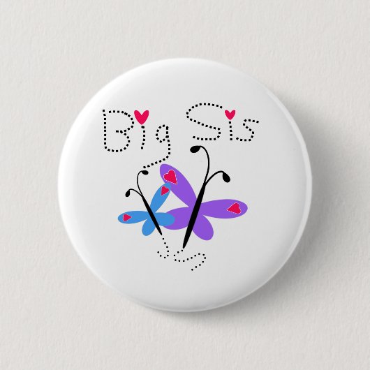 Butterflies Big Sis Ronde Button 5,7 Cm (Voorkant)