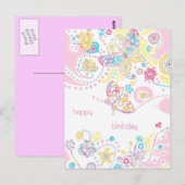 Butterflies Birthday Briefkaart (Voorkant / Achterkant)