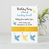 Butterflies Birthday Uitnodiging (Staand voorkant)
