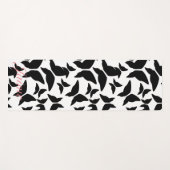Butterflies Black Pattern Yoga Mat (Voorkant (horizontaal))