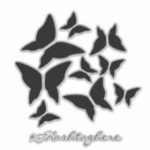 Butterflies Black White Car Sticker (Voorkant)