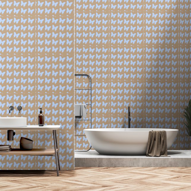 Butterflies Blue Behang (Badkamer)