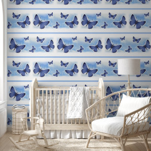 Butterflies Blue Behang