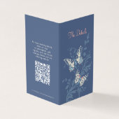 Butterflies blue koral bruiloft details kaart QR (Buitenkant)