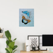 Butterflies Blue Poster (Thuiskantoor)