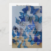 Butterflies Blue Wedding Invitation (Devant / Derrière)