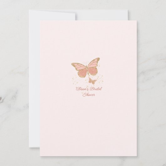 Butterflies Bridal Shower Invitation Kaart (Achterkant)