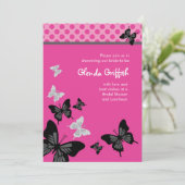 Butterflies Bridal Shower Invitation Kaart (Staand voorkant)