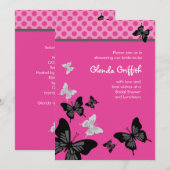Butterflies Bridal Shower Invitation Kaart (Voorkant / Achterkant)