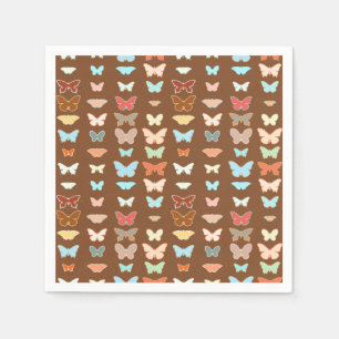 Butterflies, bruin, turquoise en koraal servetten